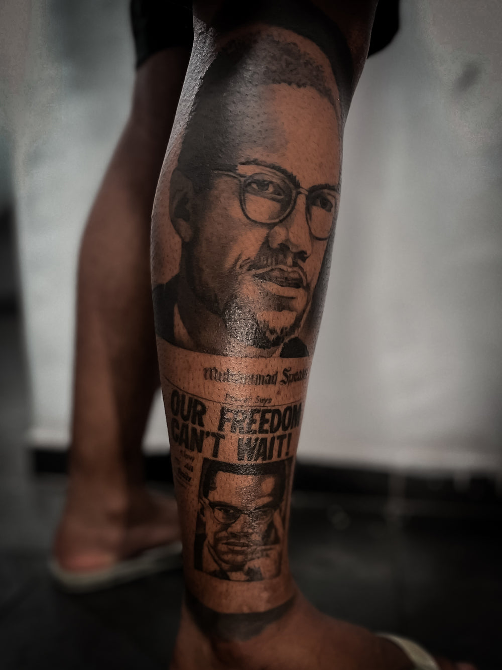 Healed tattoo on Black skin by Daniel, showing the same tattoo after healing.