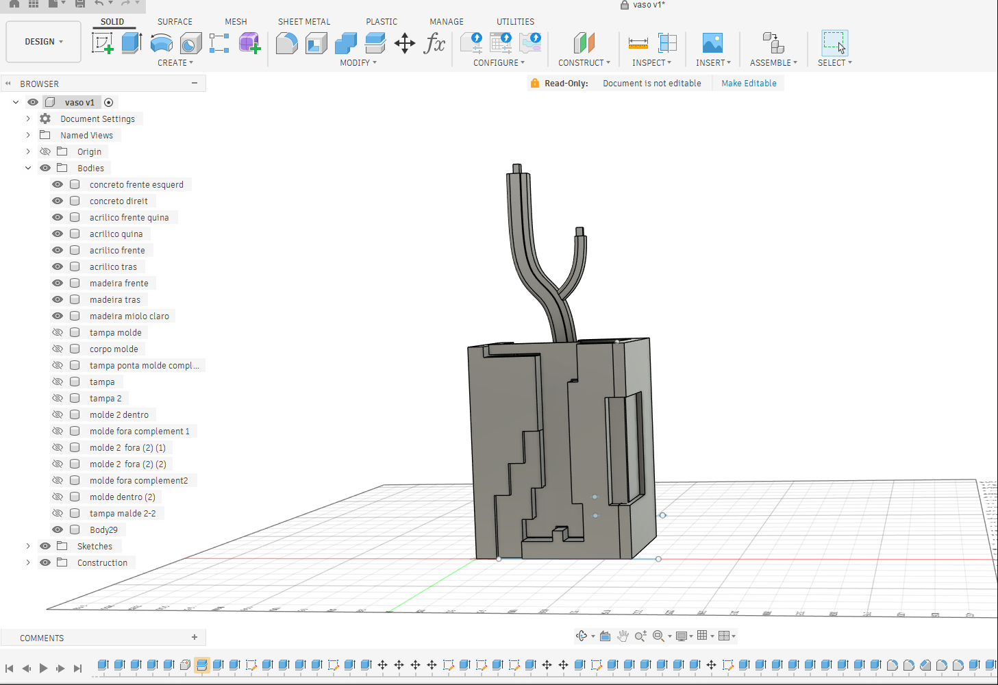 Digital 3D model used by Fernando M. Mattar to develop and fabricate a sculptural work.
